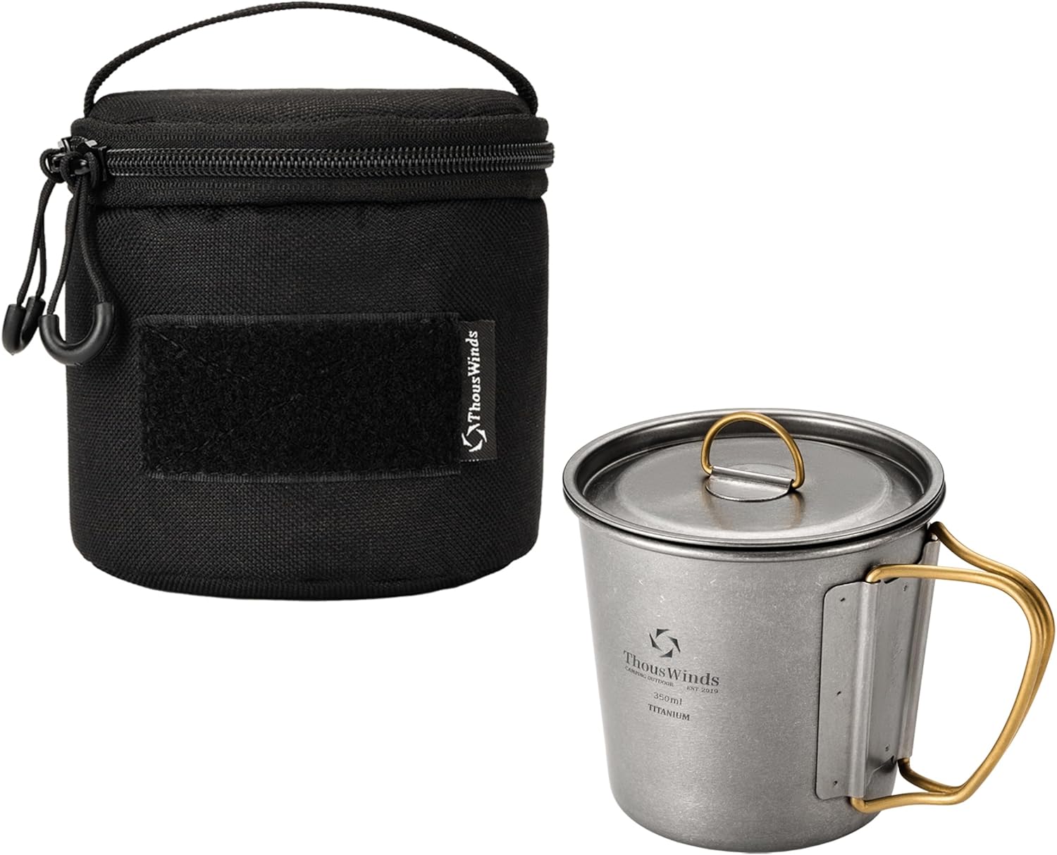Thous Winds Titanium 350ml Mugs, with Mini Storage Bag Set
