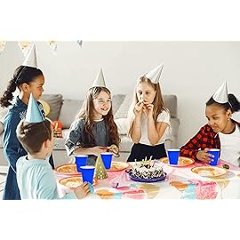 DecorRack Blue Plastic Cups, 12 oz Disposable Cups, Reusable Party Supplies (120 Count)