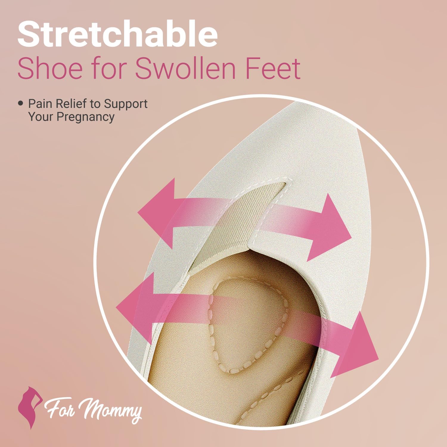for Mommy Pregnancy Shoes for Swollen Feet – Stretchable with Patented Design, Providing Comfort and Style for Pregnant Women – Wide, Non-Slip Shoes