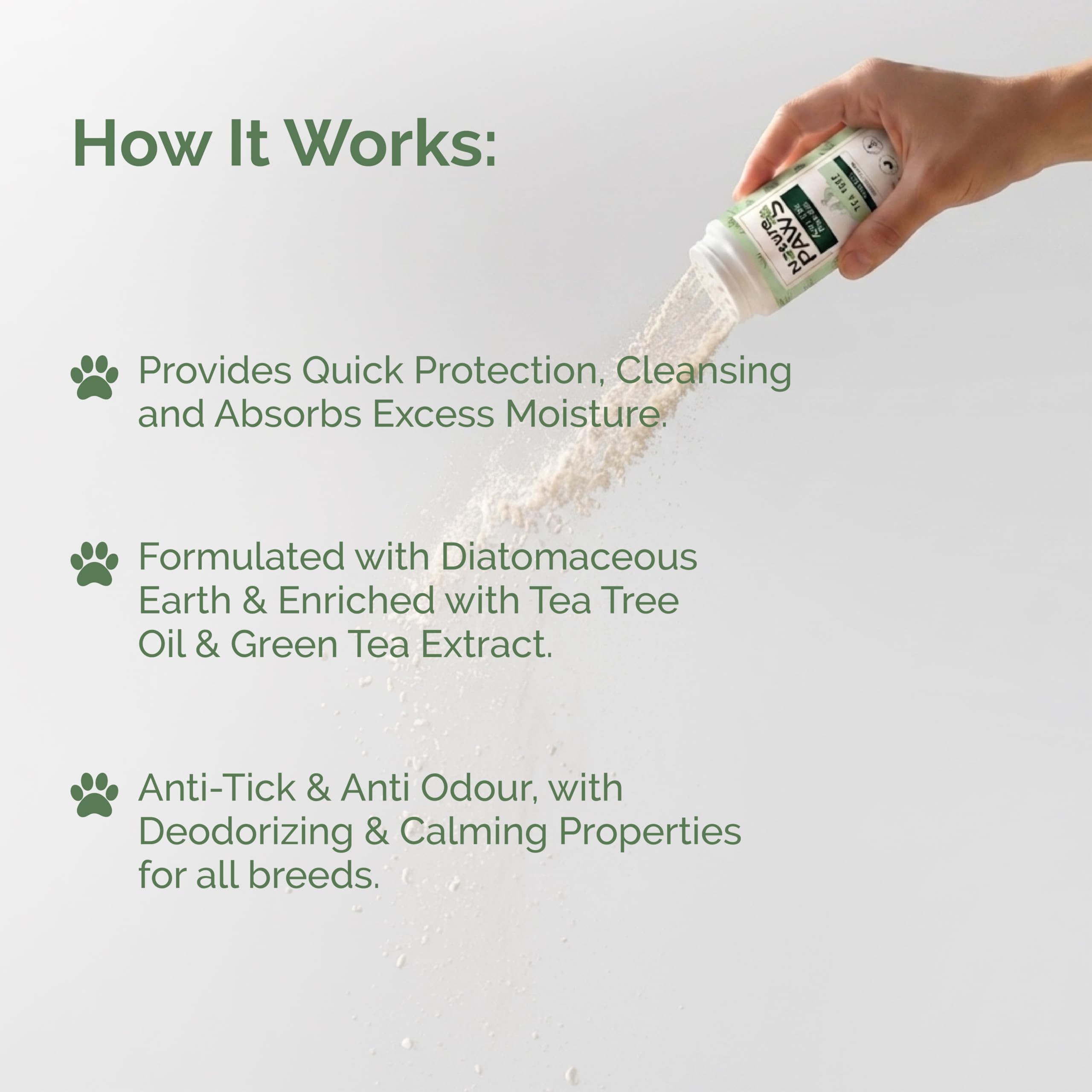 Orange Pet Nutrition Tea Tree Oil Grooming Talc Powder for Dogs & Cats - 100g | Natural Flea & Tick Repellent, Anti-Itch, Deodorizing & Soothing Skin Relief | Suitable for All Breeds 2