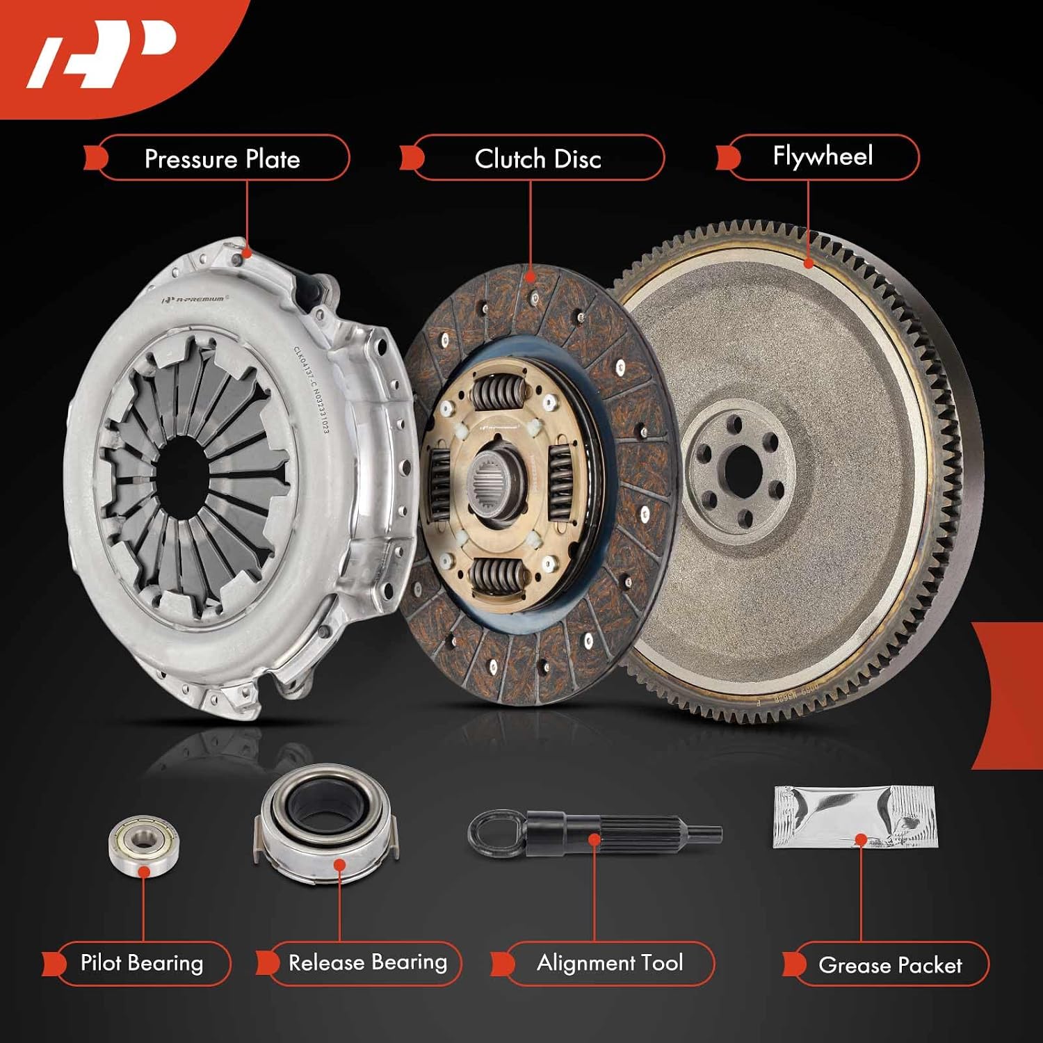 A-Premium Transmission Clutch Kit with Flywheel Compatible with Chevrolet Tracker 1998-2000 & Suzuki Sidekick, Vitara 1999-2001, X90 & Geo Tracker & Pontiac Sunrunner, Manual Transmission