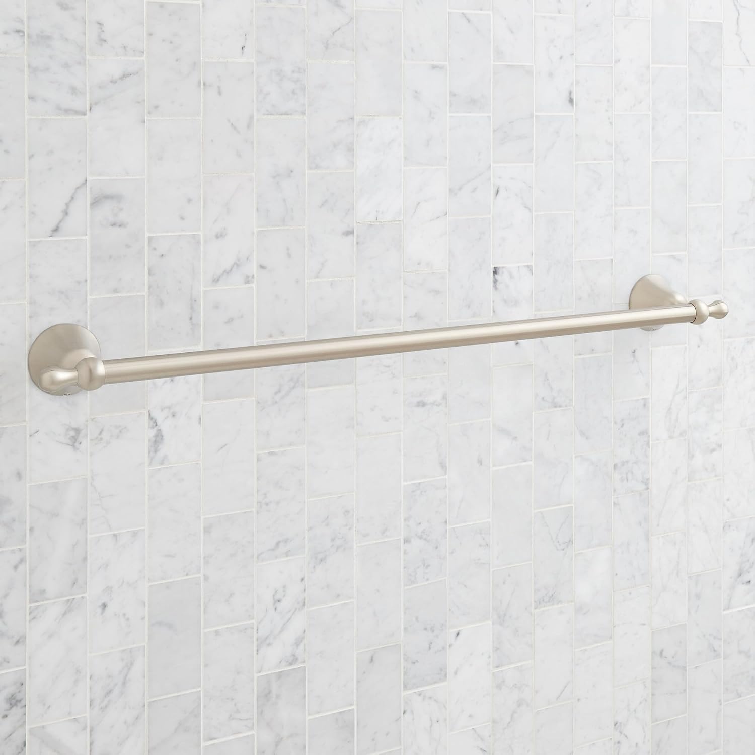 Signature Hardware 955108 Traditional 27-1/8" Towel Bar - Polished Nickel