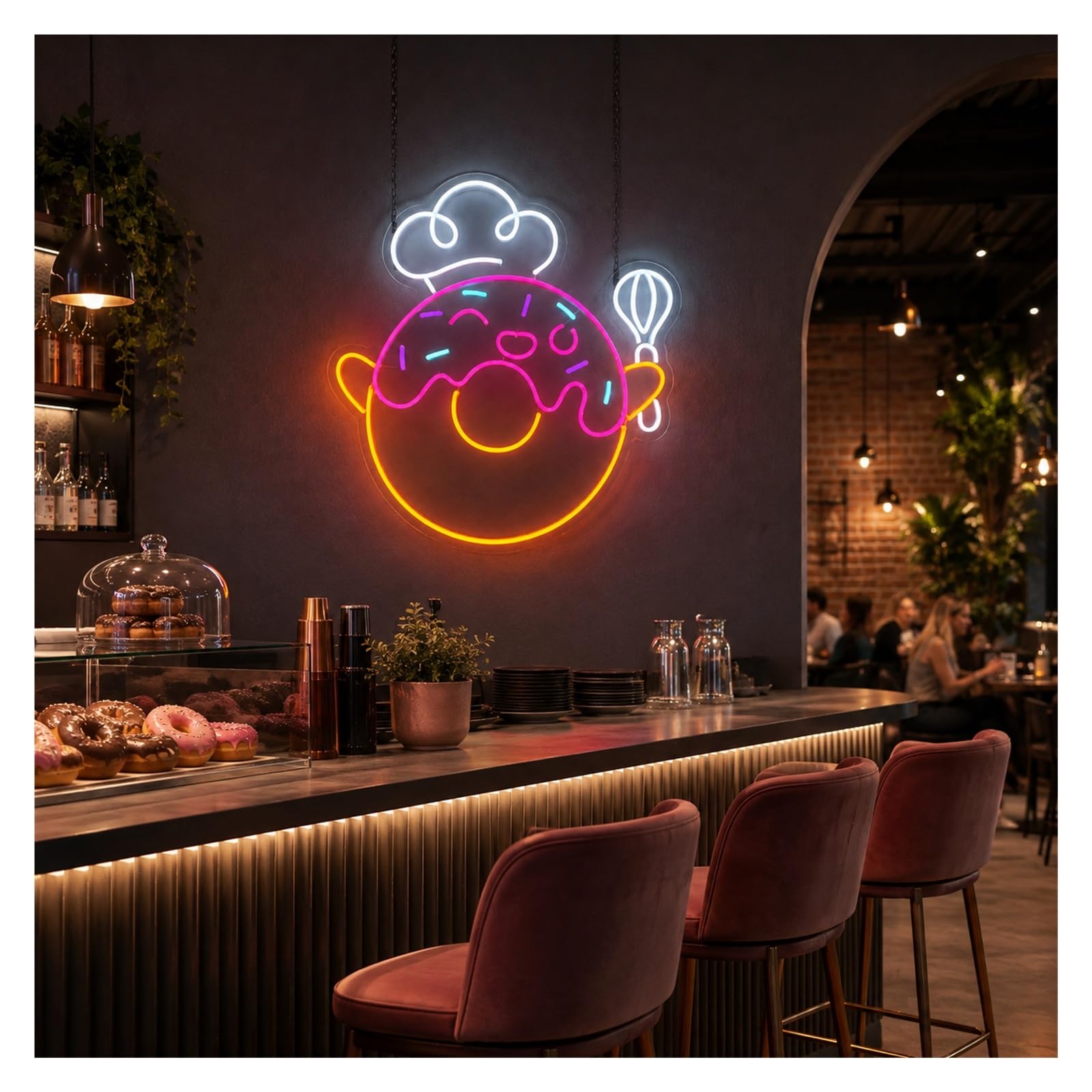 Decoración Lámparas Letrero De Neón Donut