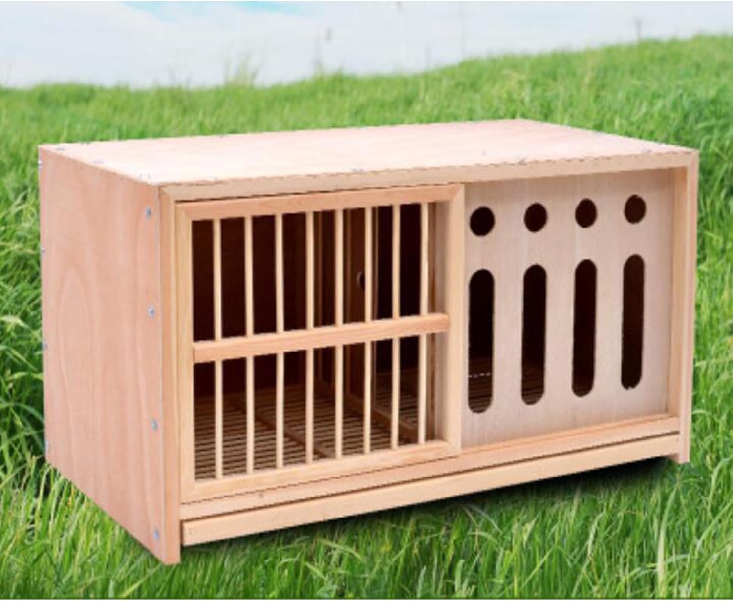 Bird cage Solid Wood Nest Box Pigeon Pairing Cage Pigeon Racing Homing Pigeon Nest Pigeon Supplies The Design of The Door Rotating Door Bolt(60 * 30 * 35cm(23.6 * 11.8 * 13.7inch), Brown)