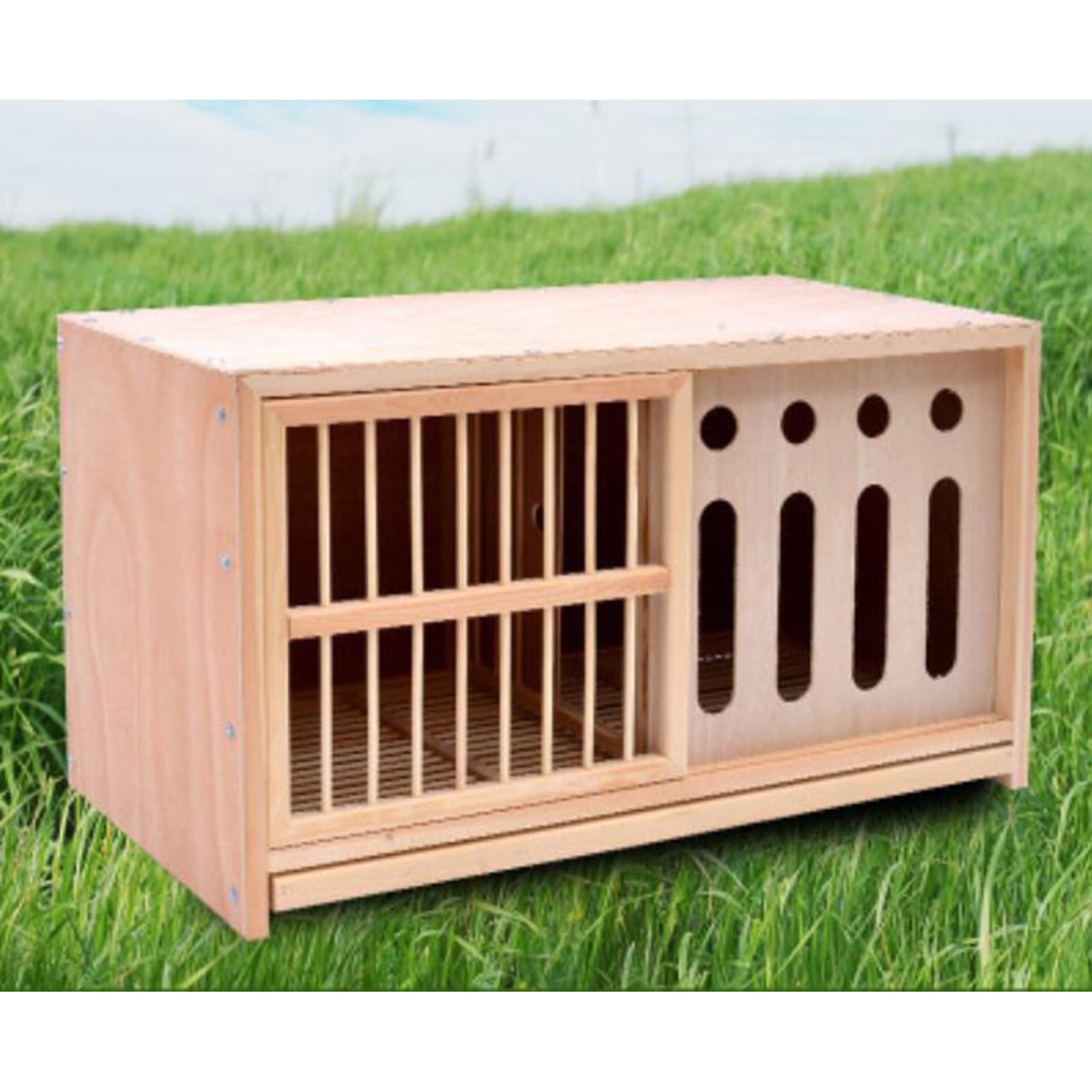 Bird Cage Nest Solid Wood Cage for Matching Pigeon Running Pigeon Traveller Nest for Pigeons Provides Rotating Door Bolt Design (60 x 30 cm)