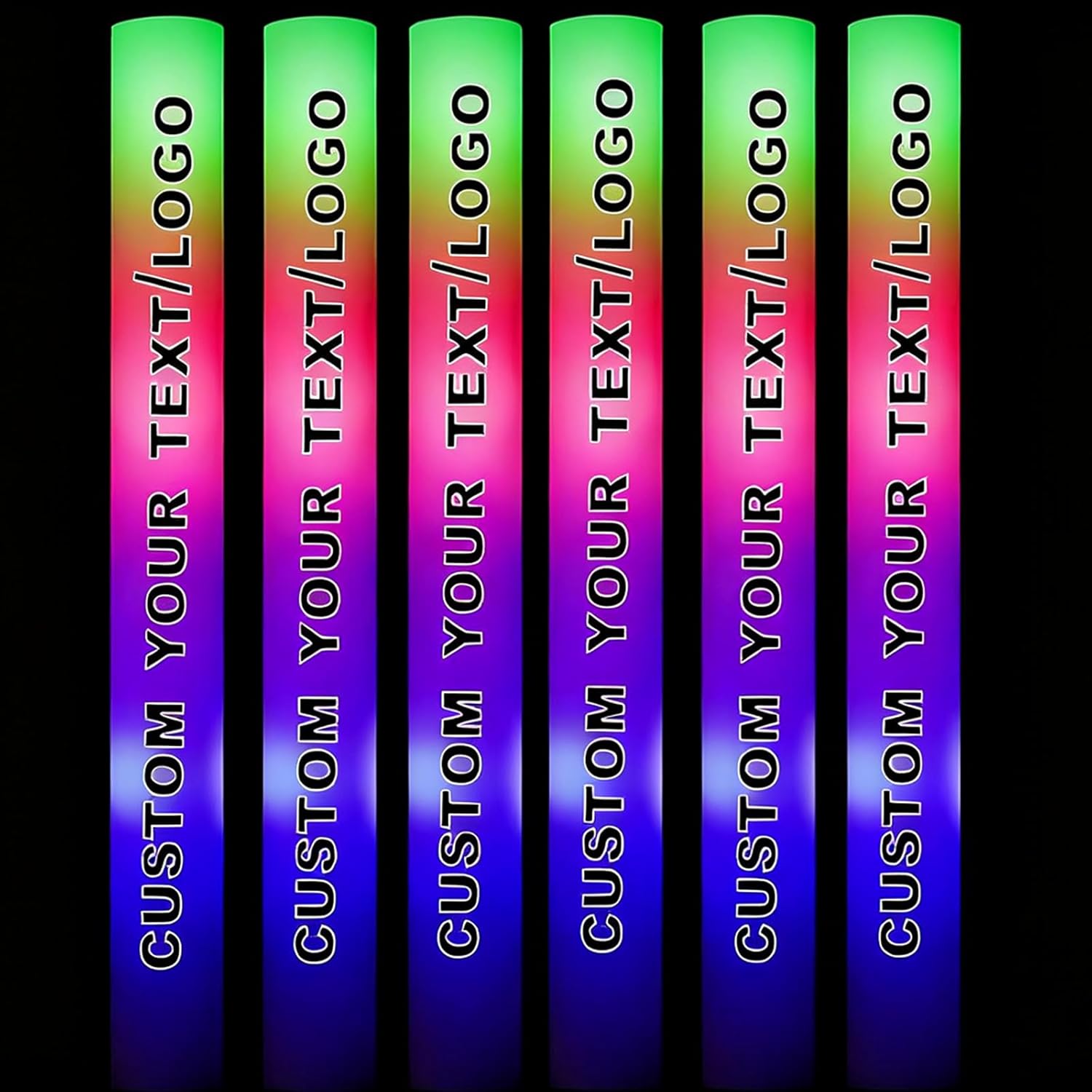 Custom LED Foam Glow Sticks Bulk - 100Pcs Light Up Foam Sticks for Wedding Reception, Party Decorations, Customizable White Foam Glow Sticks for Wedding & Events
