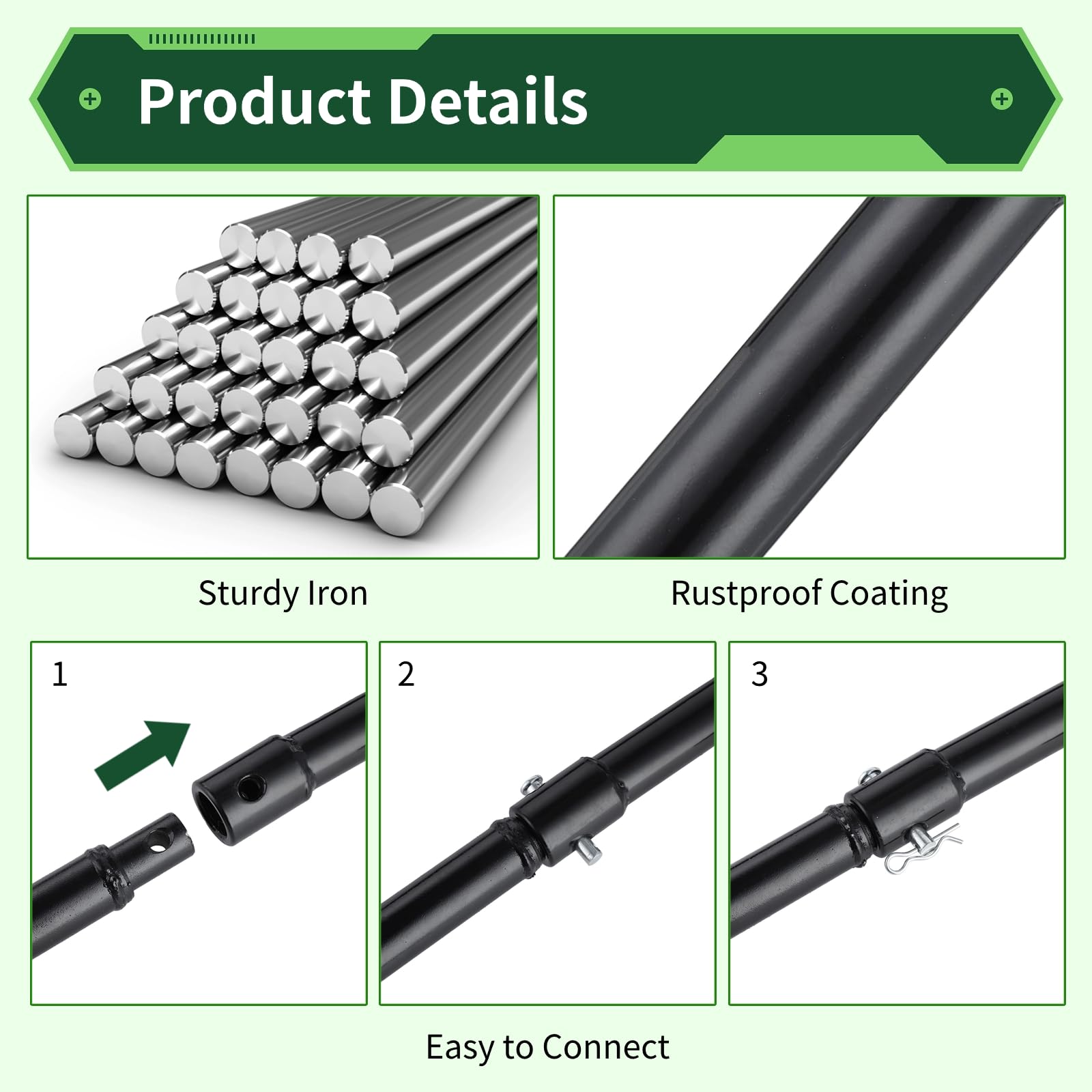 Auger Drill Bits Extension Bars - 3 Lengths -4