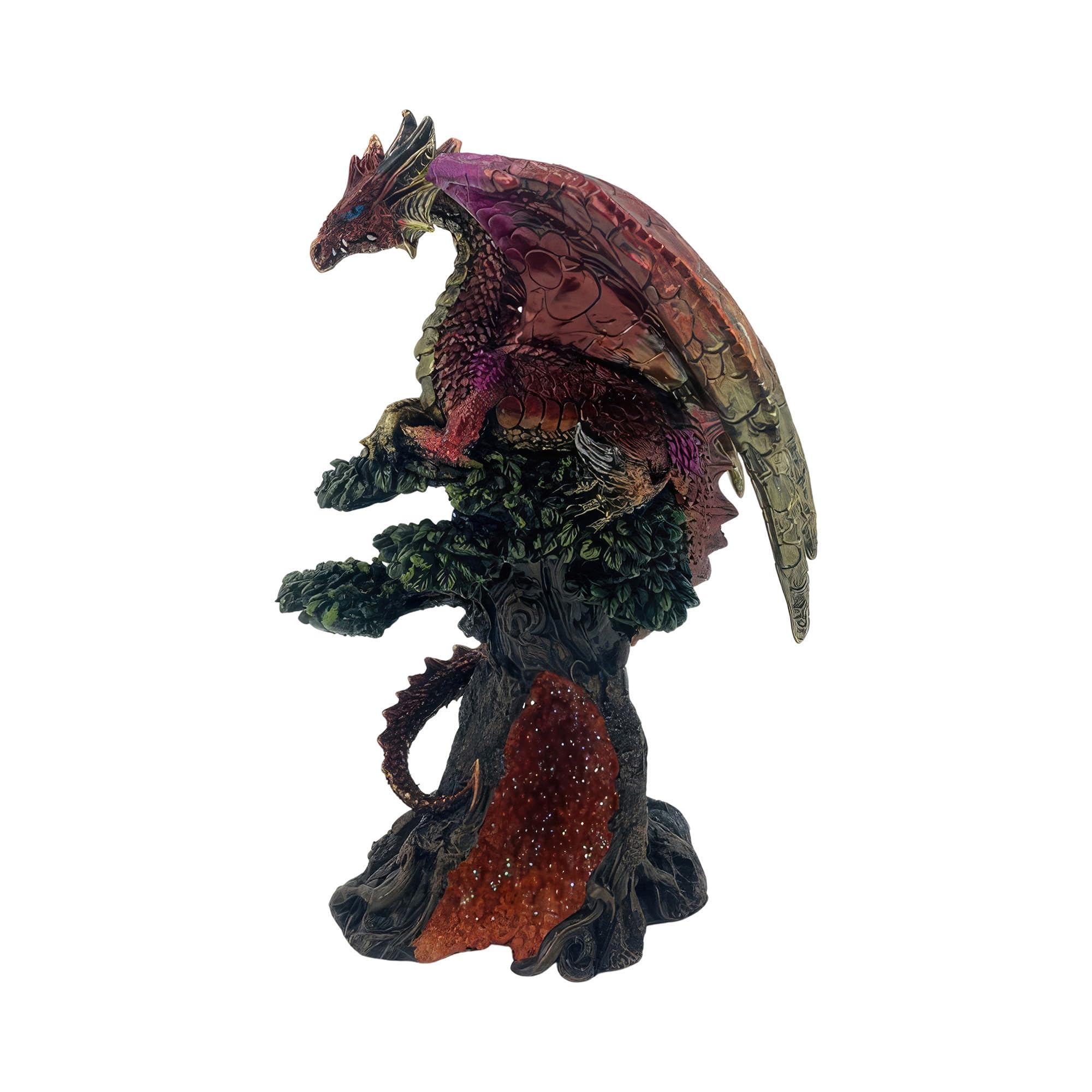 Figurine dragon rouge ICE ARMOR : statuette déco de 25cm aux finitions premium