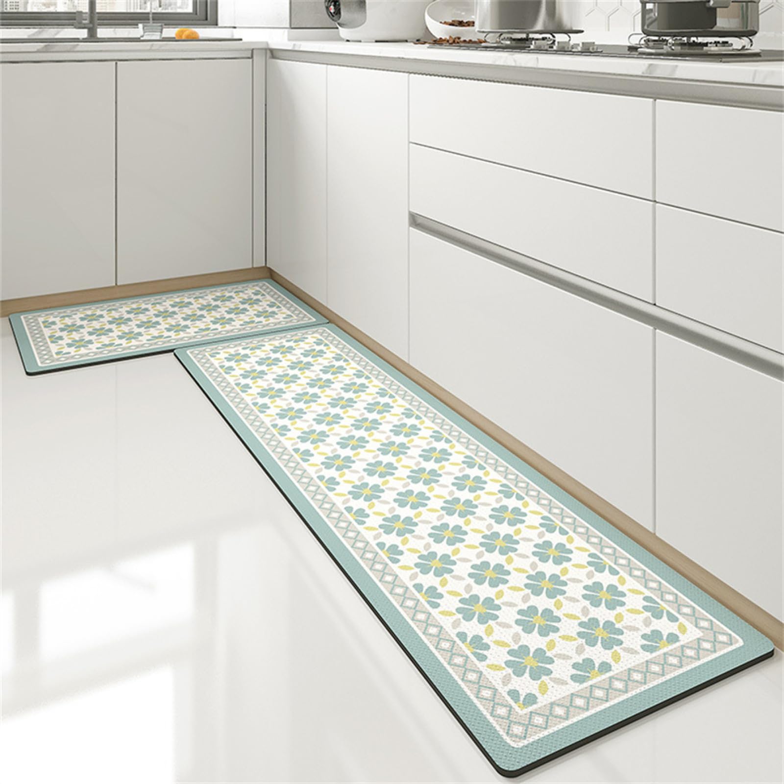 Tapis de sol super absorbant et antidérapant couleur vert émeraude