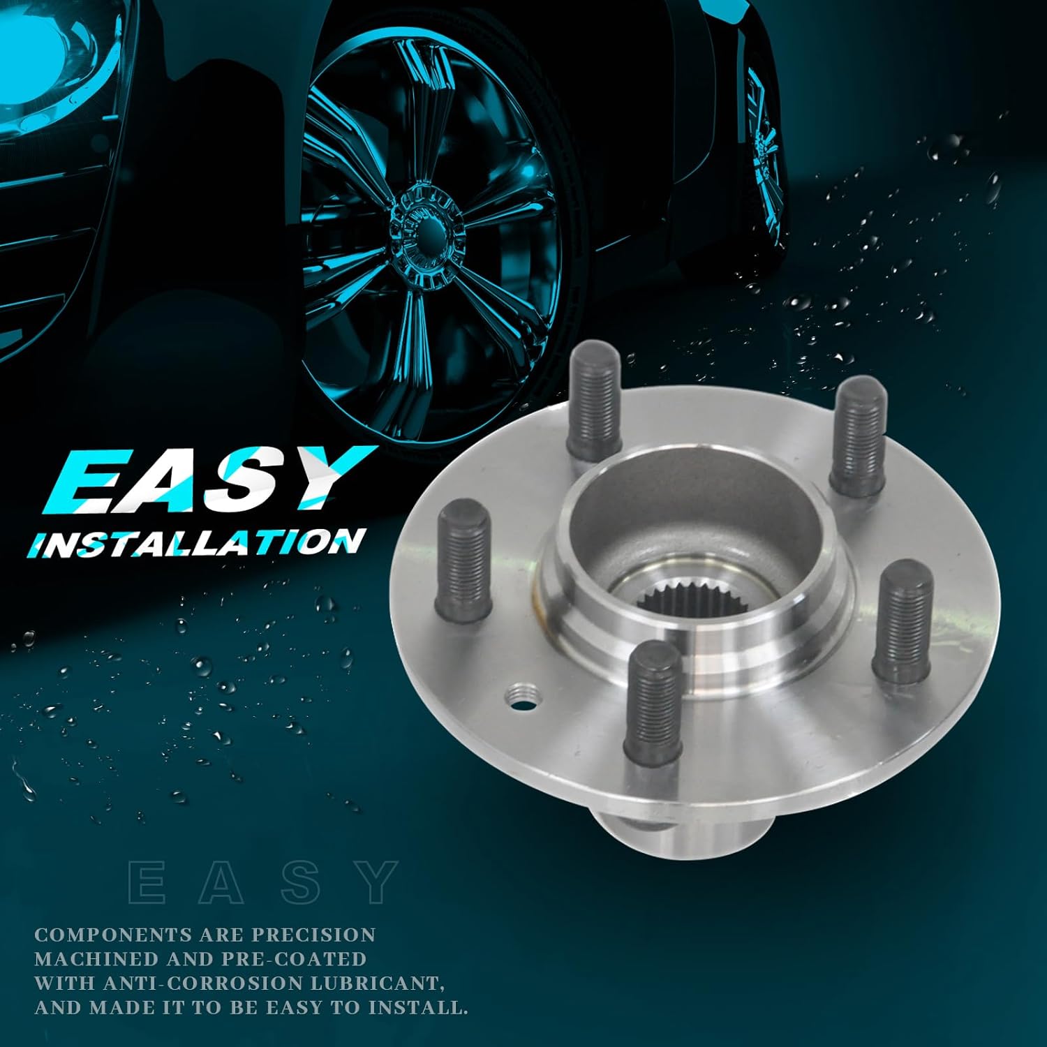 IRONTEK RUC000074x2 Rear Left & Right Wheel Hub Fit for Land Rover 03-12 Range Rover 5 Lugs 2PCS