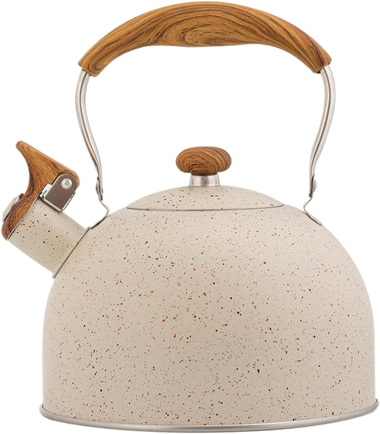HEAGER Ceramic teapot, Stove Top Kettle, Whistling Kettle, Tea Infuser,Kettle, Stainless Steel Teakettle,Whistling Tea Kettle Stainless Steel Teakettle for Stovetop Induction Stove Top,