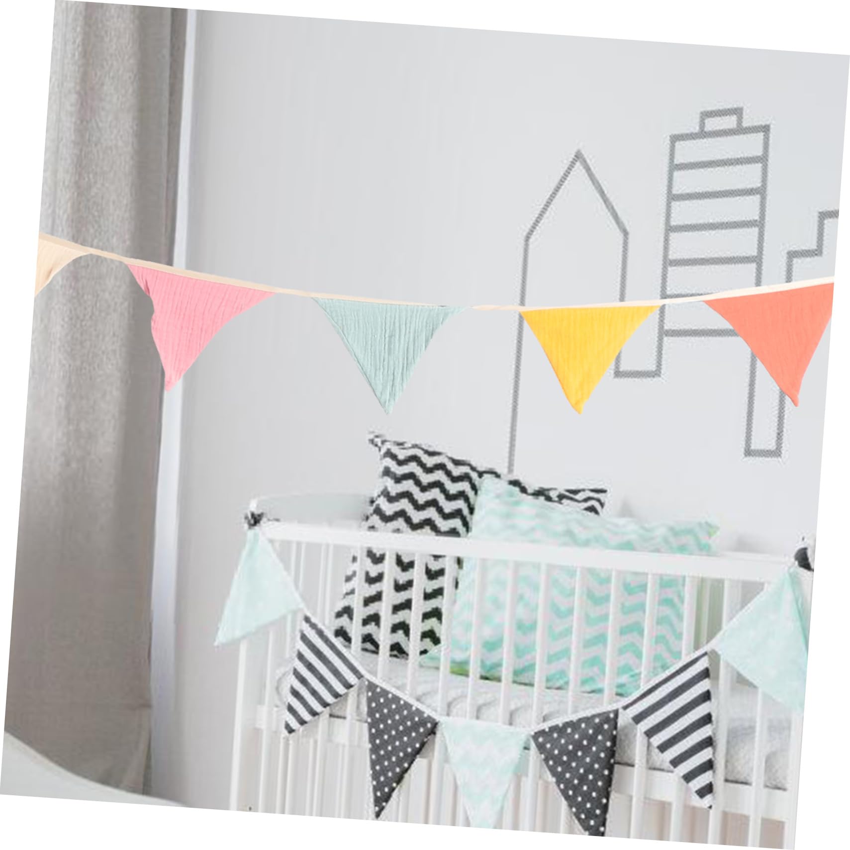 UPKOCH 5pièces Bannière De Fanions Triangulaires Pour Décoration De Fête Anniversaire Mariage Et Événements Pour Et Festifs