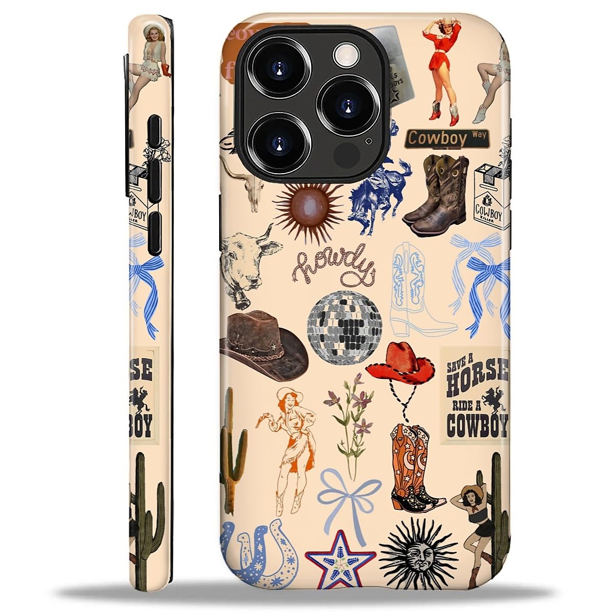 MQJCYB Compatible with iPhone 16 Pro Max Case - Hybrid Heavy Duty 2 in 1 Full Body Rugged Shockproof Protection Glossy Case for iPhone 16 Pro Max -