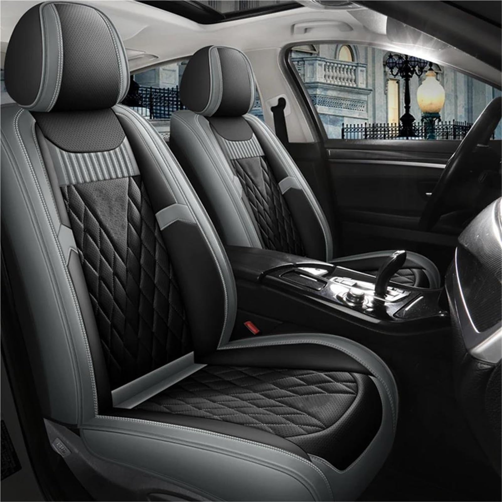 Housses siège voiture avant premium design bicolore noir gris pour Arkana et Kangoo - 3