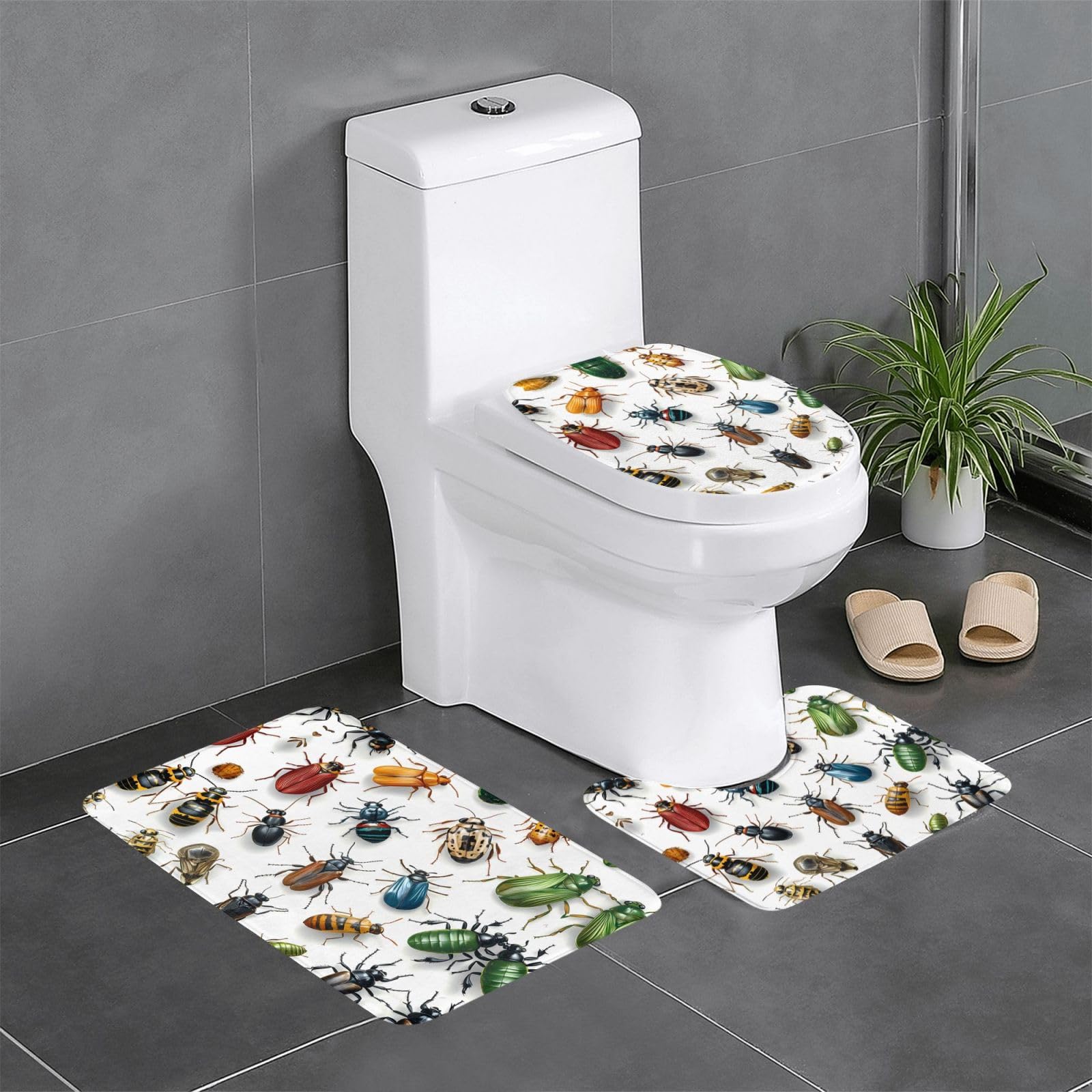 Tapis de bain antidérapants Beatles 3 pièces pour éviter les glissades