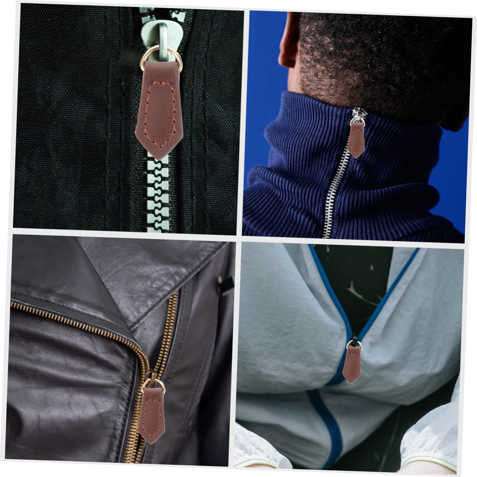 Uonlytech 5Pcs Practical Zipper Pulls Replaceable Zipper Repair Tabs Easy Installation for Clothing Luggage Bags and Jackets