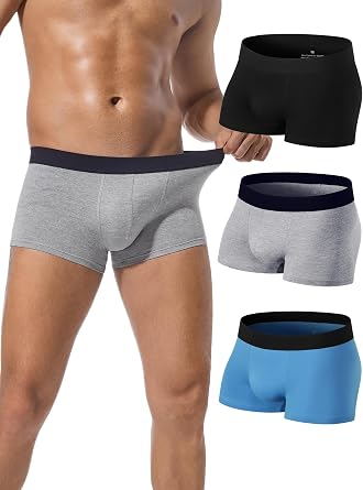 Mens Trunk Underwear Classic Cotton Stretchy Briefs Pack with Comfortable Waistband 3 Pack