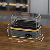 Vista 7 de Evoloop - Olla rápida para huevos eléctrica con capacidad para 6 huevos, para cocción de huevos blandos, medianos, duros, con máquina de escalfar