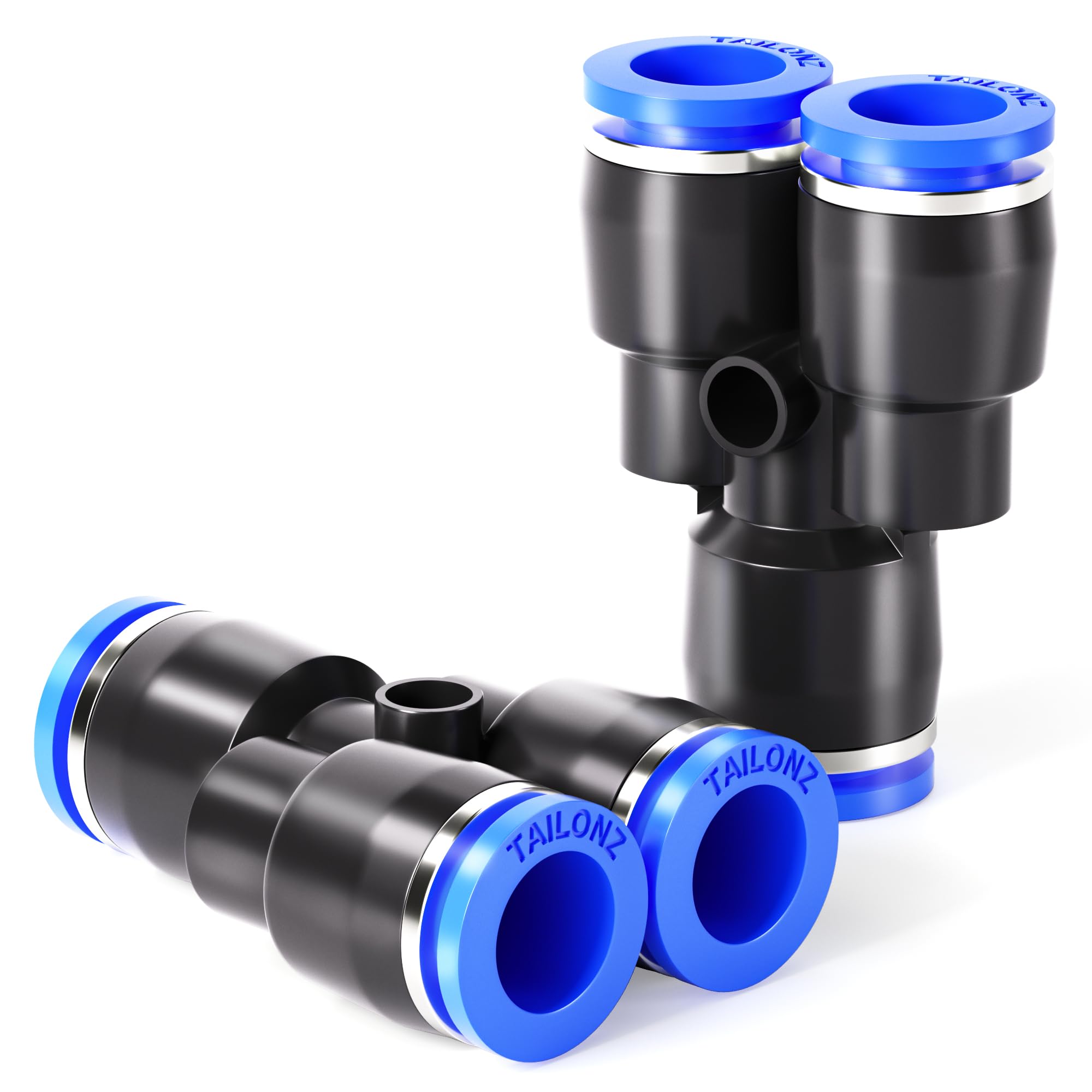 TAILONZ PNEUMATIC Blue Y spliter 3 Ways - 6MM Tube OD Push to Connect Tube Quick Fittings Push Lock PY-6 (Pack of 10)