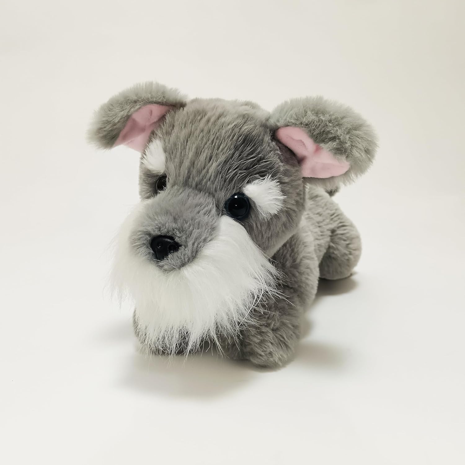 11 Inch Grey Schnauzer Stuffed Animal Toy-Realistic Soft Cuddly Doll Plush Dog -Gifts for Boys Girls Kids Catlover
