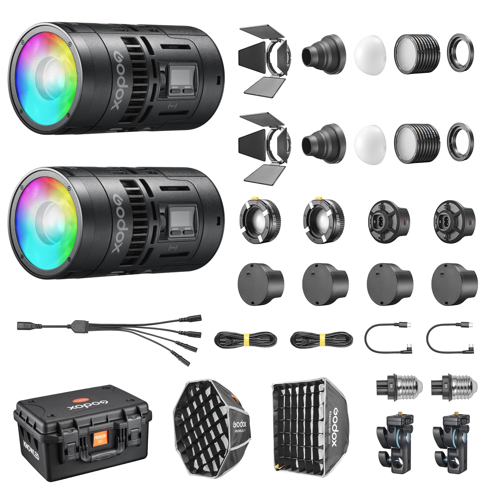 GODOX MS60R KNOWLED Full Color LED Light,CRMX Radiocommande GODOX Continuous Light pour Studio Photo (MS60R 2K)