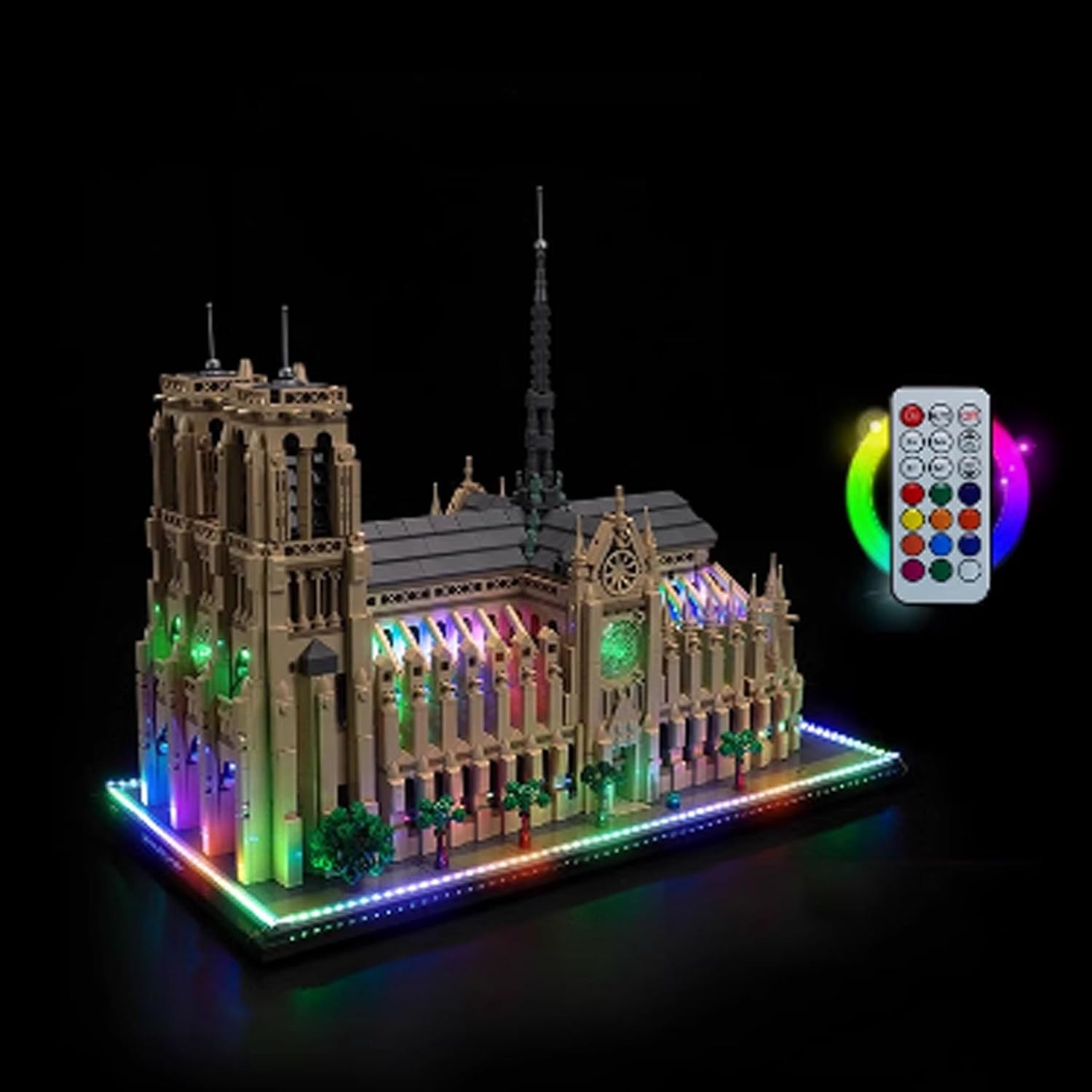 LED Lighting Kit Compatible with Lego 21061 Notre-Dame Cathedral Series LED Light Set (Model Kit Not Included - Lighting Components Only) (Remote Control Style)