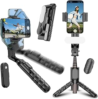 Koscheal estabilizador celular gimbal para celular 1 eixo com luz de