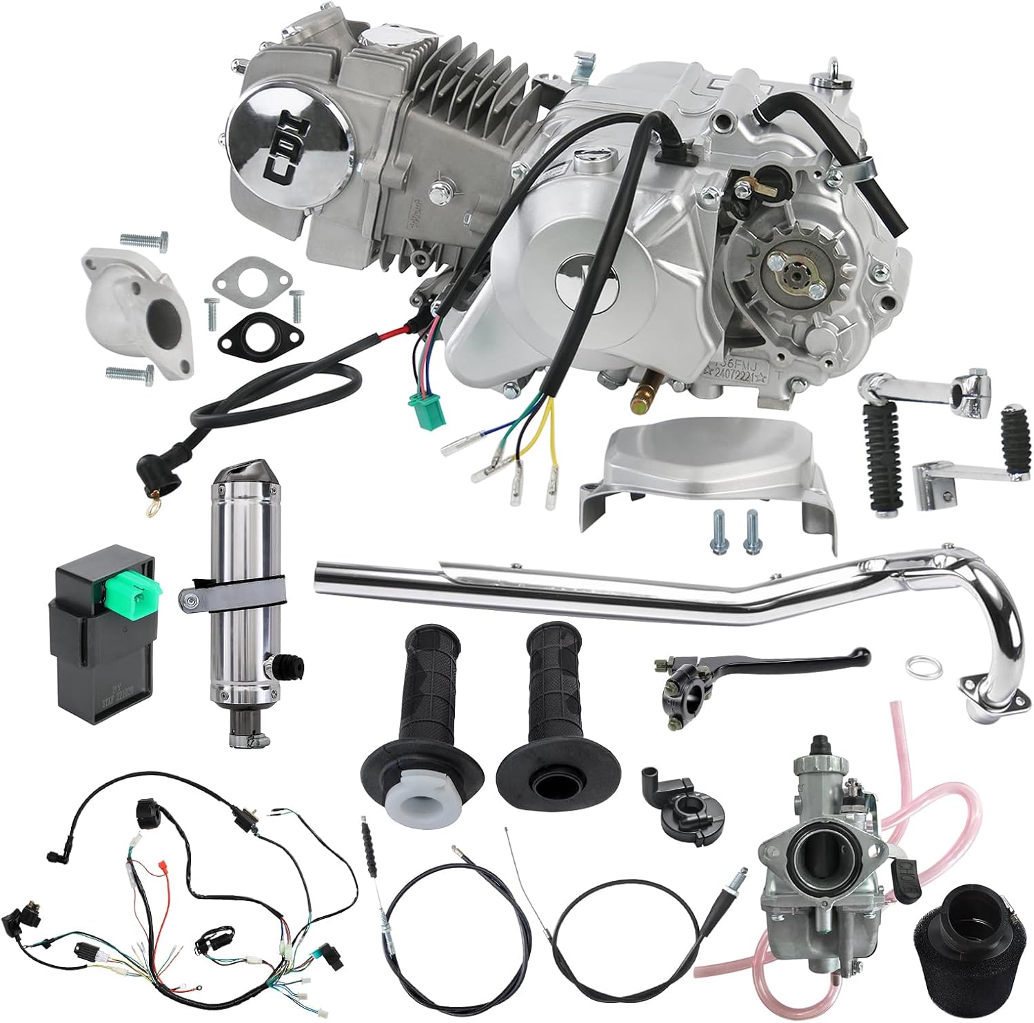 Racing 140cc 4-Stroke Single Cylinder Engine Manual Clutch Motor Electric & Kick Start for Pit Dirt Bike CRF50 CRF70 XR50 XR70 Z50 SSR 110 CT70 TaoTao DB14 DB17 CT90 CT110 CRF110