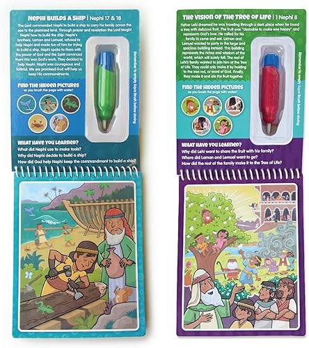 Miniatura 2 de Kanga Toys - Juego de 2 libros de actividades con pincel de agua para actividades de viaje reutilizables con agua