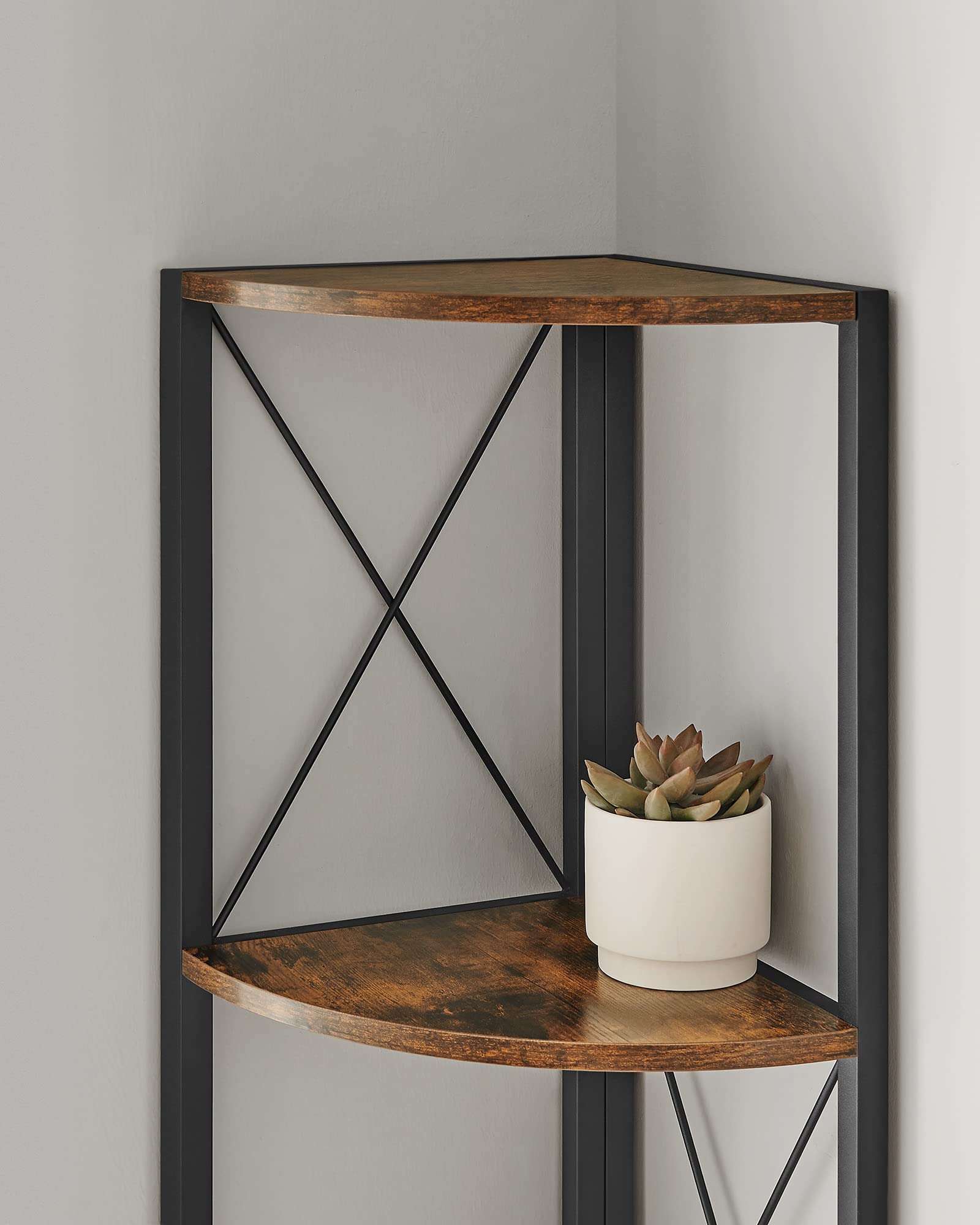 VASAGLE Étagère d'angle à 5 Niveaux étagère de Rangement Multifonction, bibliothèque, étagère à Plantes, pour Salon, Salle de Bain, Cuisine, Chambre à Coucher, Bureau, Facile à Assembler,
