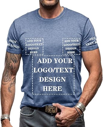 Custom T Shirt for Men Customized Tee Shirts Crewneck Short Sleeve Personalized T-Shirts Design Your Own