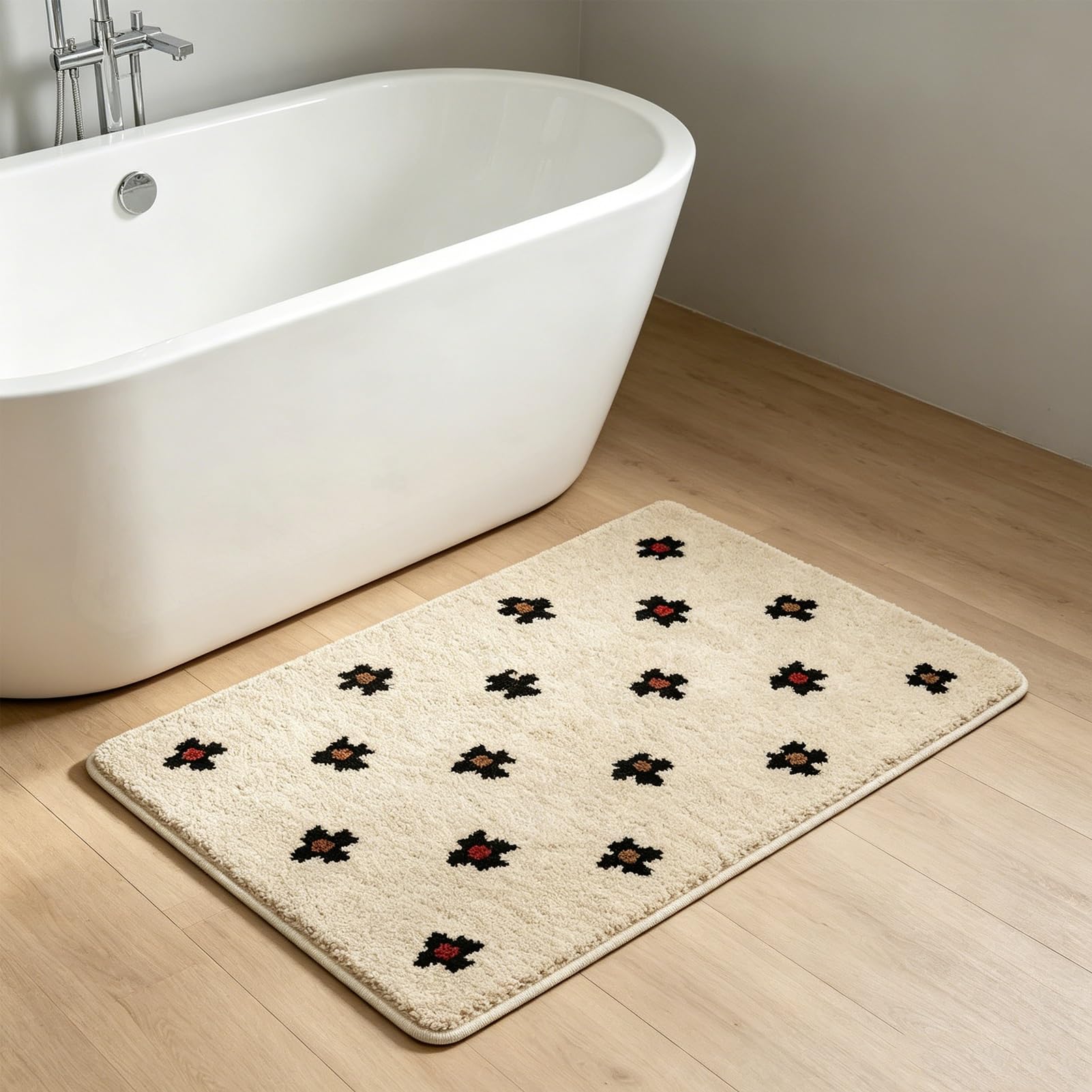 Tapis de bain antidérapant 40x60cm moelleux pour sol de douche