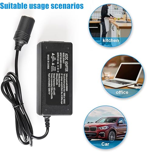 Miniatura 6 de SINGARO Convertidor de CA a CC, 110-240V a 12V 5A 60W Enchufe para encendedor de cigarrillos de coche, Adaptador de encendedor de cigarrillos