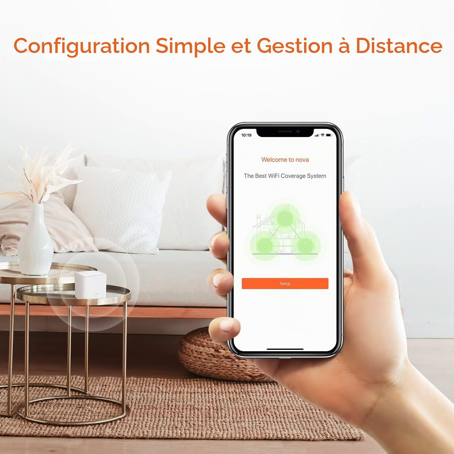 Tenda WiFi Mesh Nova MW5G 2 Pack AC 1200 - Système WiFi Mesh Couverture WiFi 200m²- Remplacement Routeur Répéteur WiFi pour Toute la Maison - Contrôle Parental - Compatible avec Toute Les Box Fibre