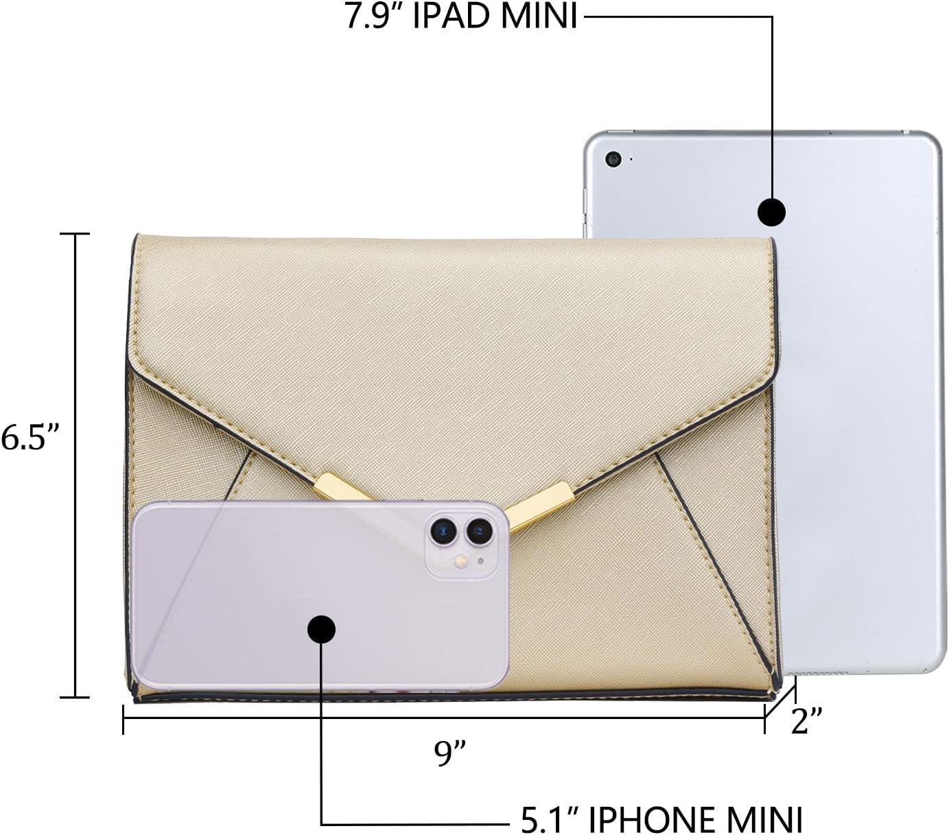 KKXIU Women Elegant Faux Leather Evening Envelope Clutch Purse Foldover Bags for Party Wedding Prom - Image 6