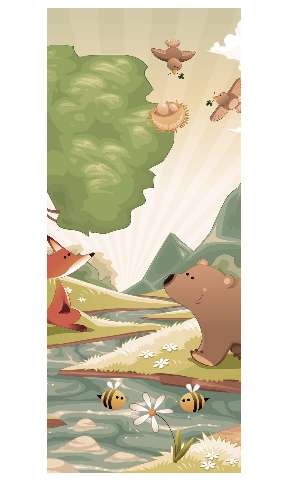 Sticker porte chambre enfant 90x200 cm pour cacher les rayures
