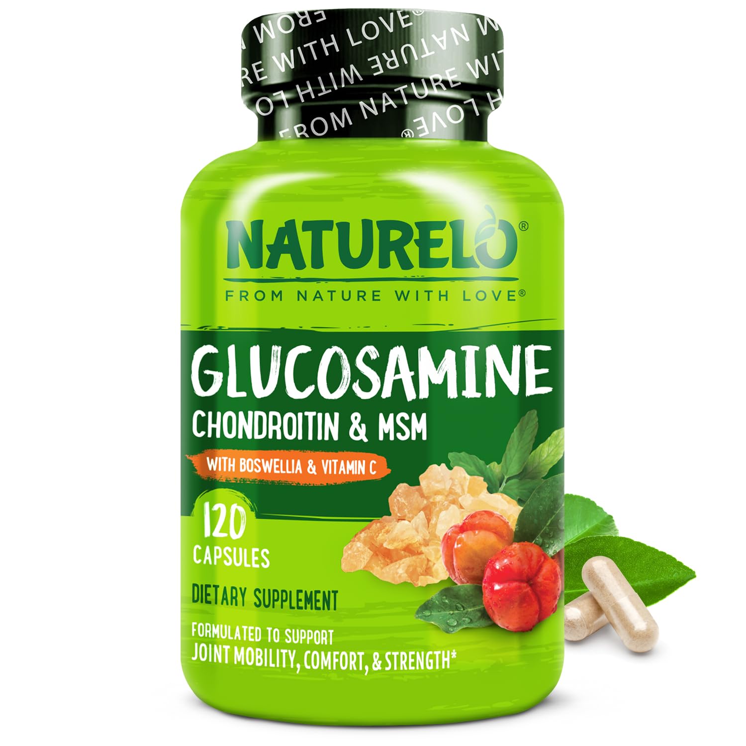 Glucosamine Chondroitin MSM with Boswellia and Vitamin C - Joint Support Supplement - 120 Capsules