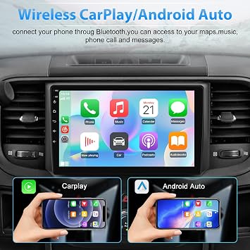 AWESAFE Android Car Radio for Dodge RAM 1500 2500 3500 2013-2018 Manual AC | 9 Ram 1500 Radio Replacement Support 5G WiFi CarPlay Android Auto - with Camera