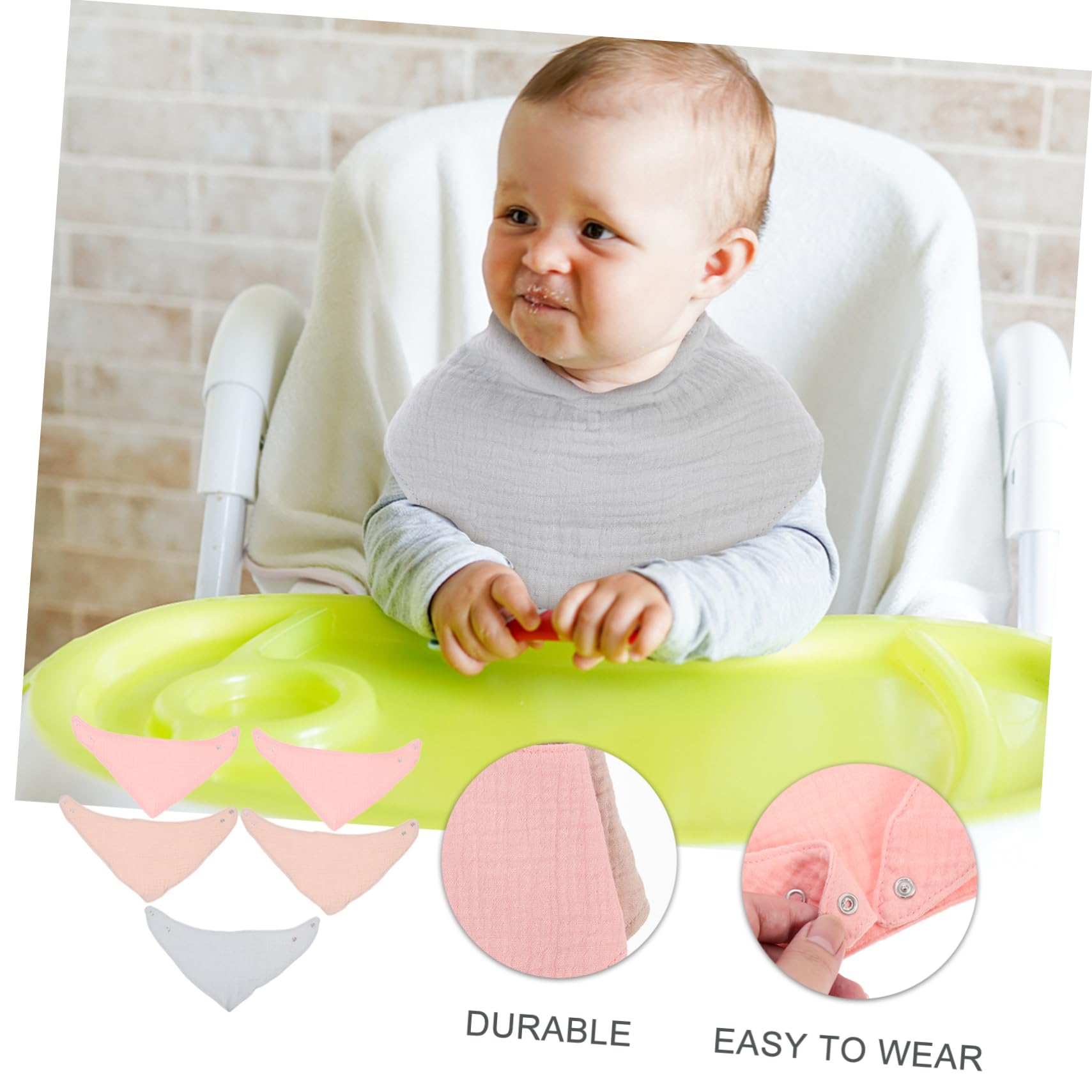 Abaodam 15pezzi Bavaglini Bandana Per Assorbente Per Salivazione e Dentiere Comfort e Protezione Per e
