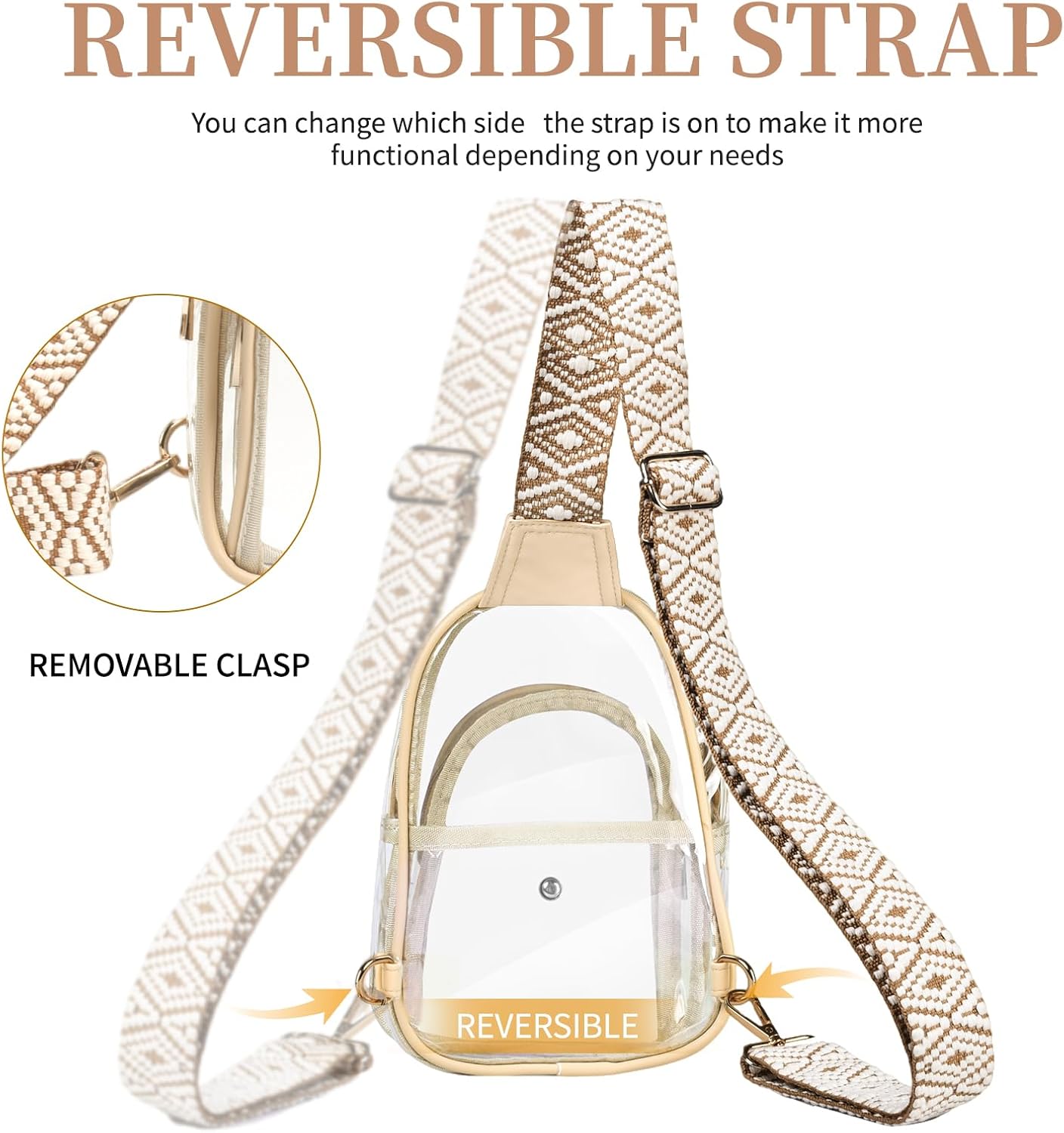 Clear Sling Bag for Stadium Events, Crossbody Bag for Women - Stadium Approved - Image 6