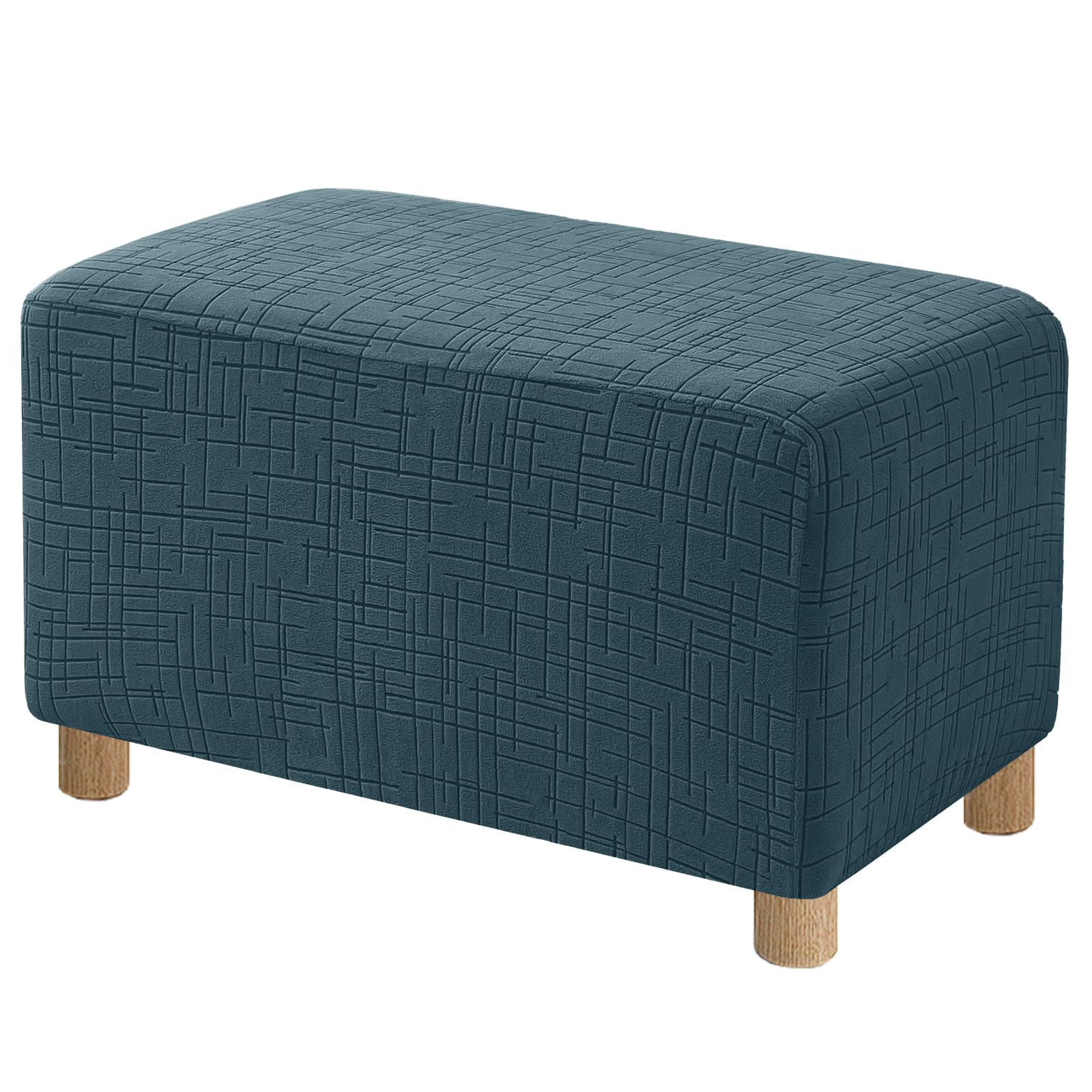 High Stretch Ottoman Cover Rectangular (Large, Forest Green