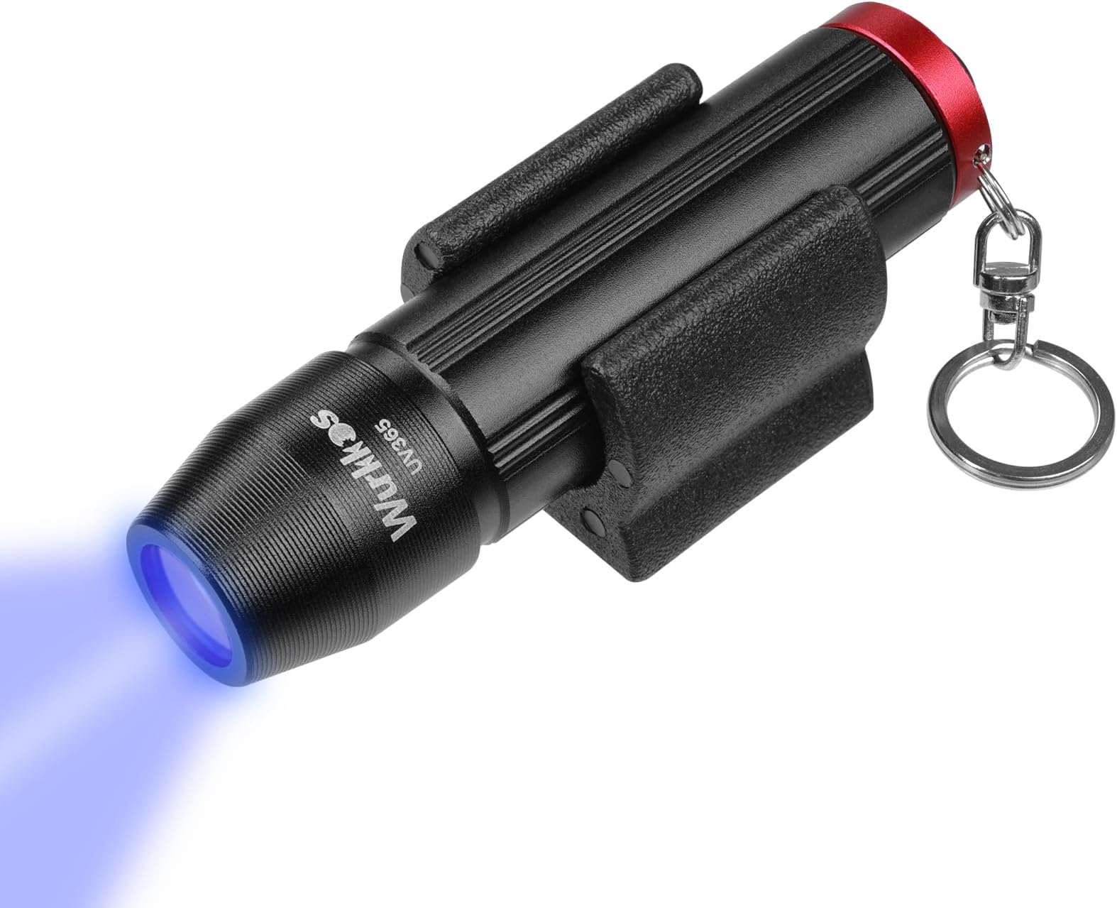 WurkkosUV Flashlight 365nm Black Light with Adhesive Mini Ultraviolet LED Blacklight Woods Lamp Powerful Fluorescent Portable Detector for Pet Urine Stains,Scorpions,Resin Curing