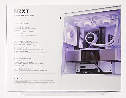 Miniatura 3 de NZXT Kraken 240 RGB - Enfriador líquido de CPU AIO RL-KR240-W1-9.449 in - Pantalla LCD cuadrada personalizable de 1.54 pulgadas para imágenes,