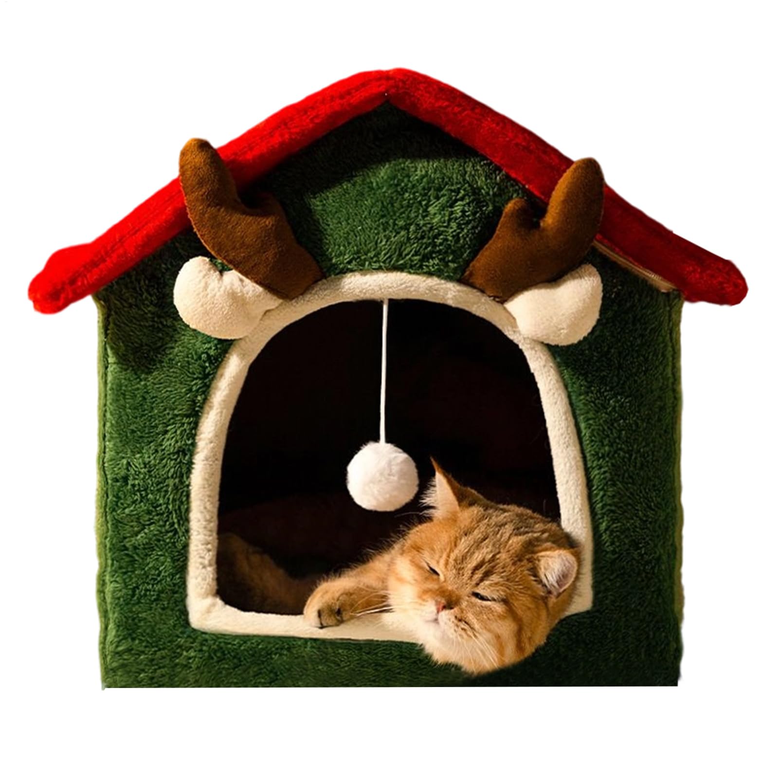 Niche de Noël pour chat et petit chien | Nid d'hiver chaud et couchage petites races 4kg