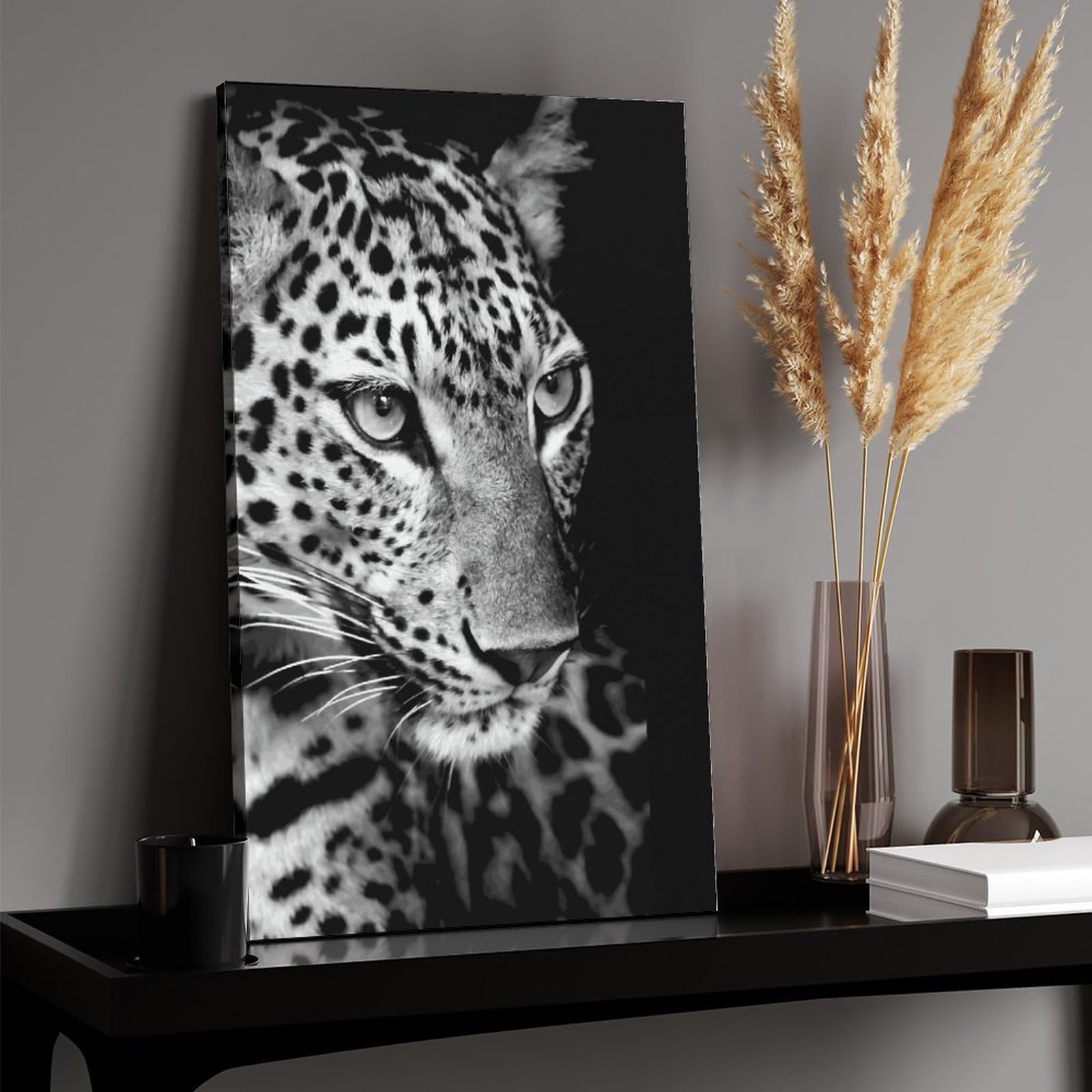 Amazon.co.jp: ヒョウ 豹 豹柄 キャンバス絵画 アートパネル