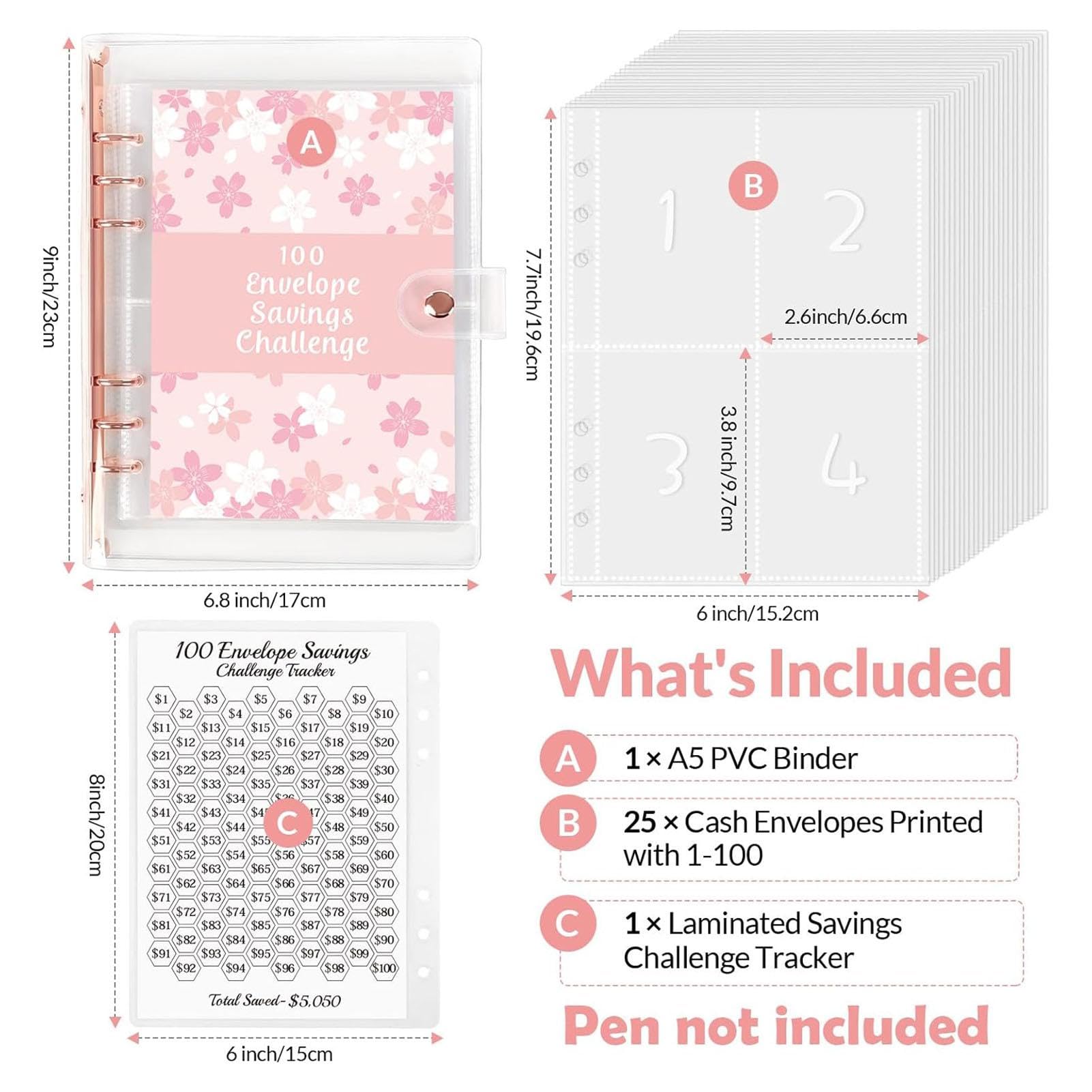 Amazon.co.jp: 貯金バインダー: 100 日貯金チャレンジ オーガナイザー