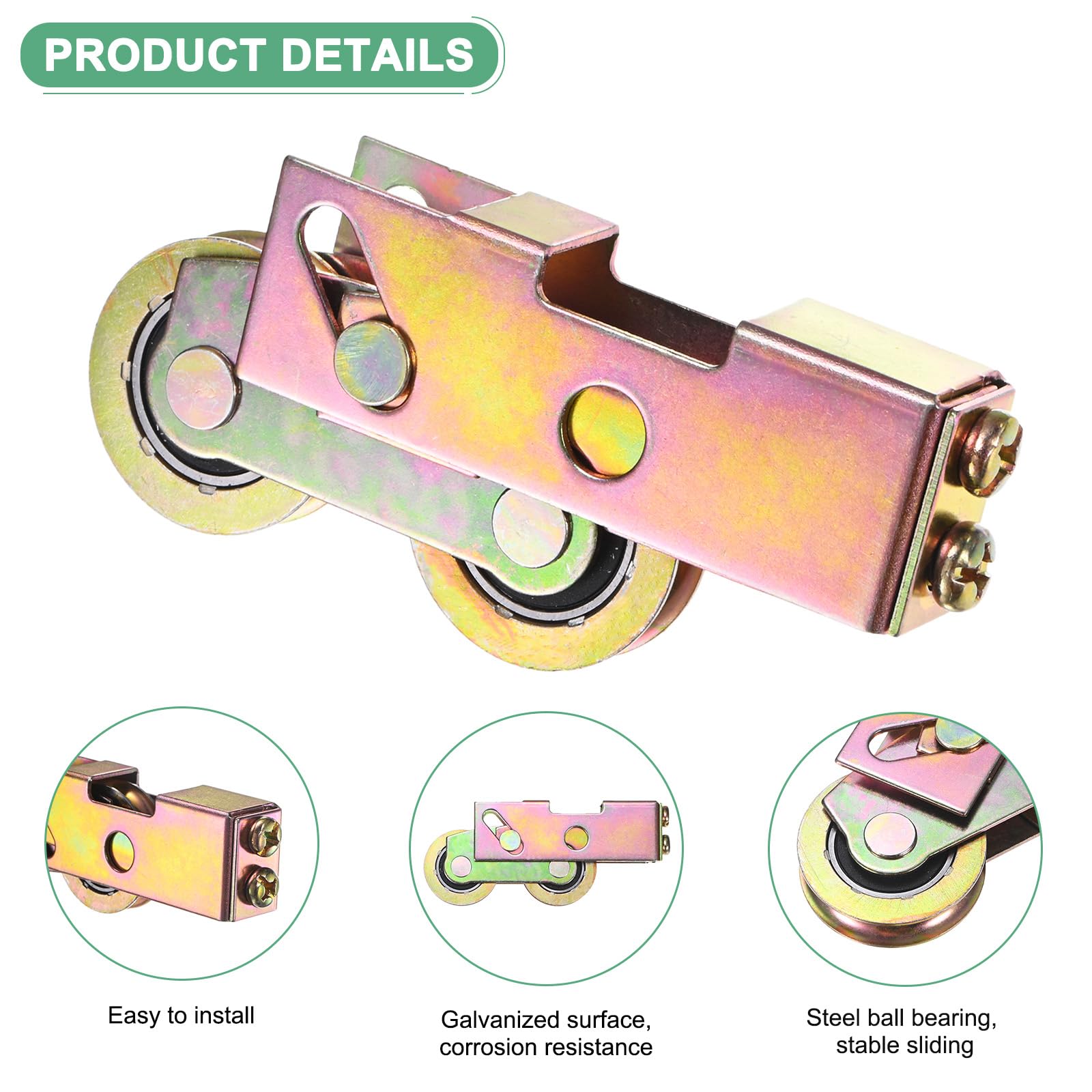 M METERXITY 2-Pack Sliding Patio Door Roller,1-1/4"/32mm Steel Ball Bearing Sturdy Sliding Roller Assembly Adjustable Sliding Door Wheel Replacement for Sliding Door - Image 2