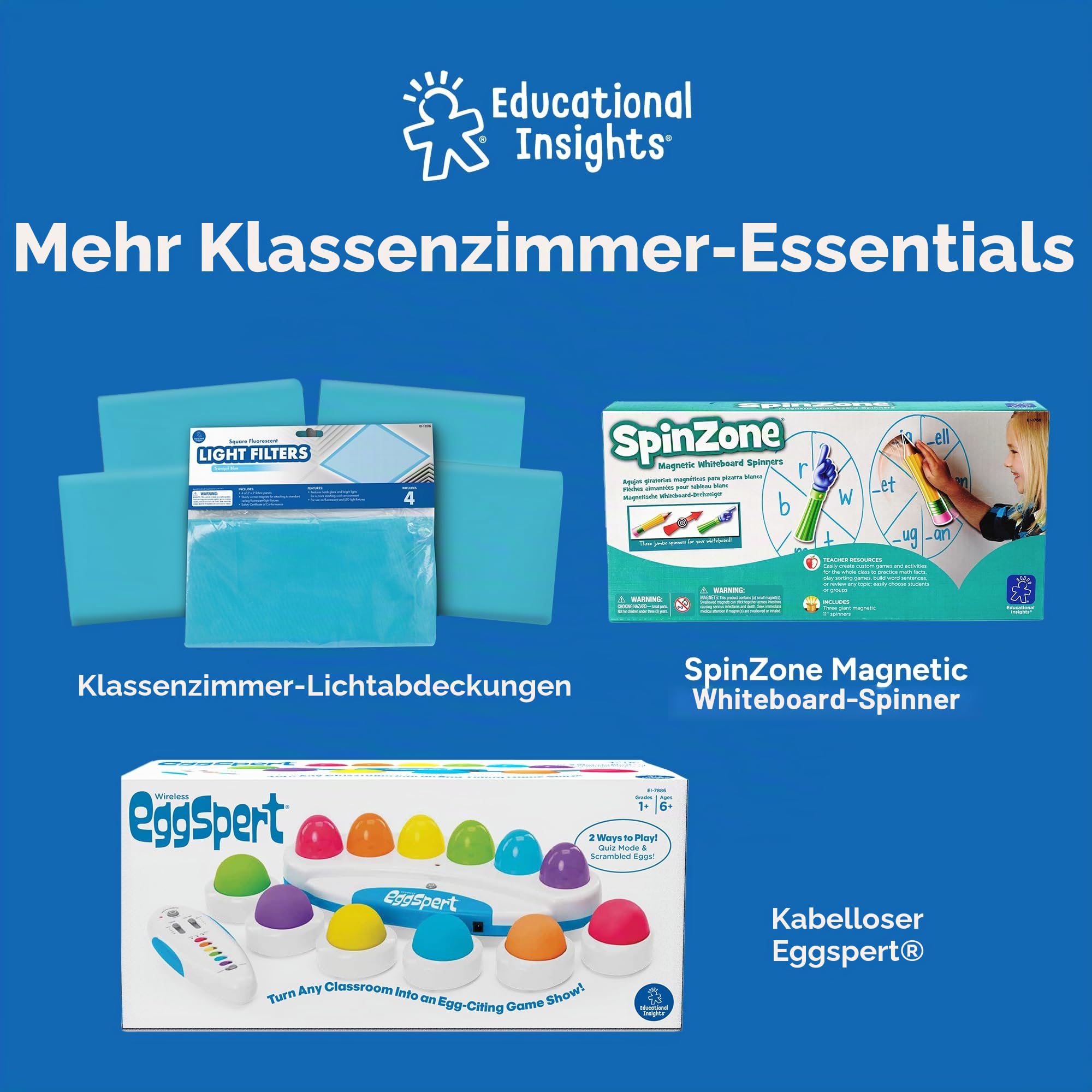 Learning Resources SpinZone Magnetisches JumboGlücksrad, Alter 4+, Interaktives Whiteboard-Material, 3 Doppelseitige Karten