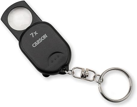 Carson Clip and View Pop-Up Retractable 7X Aspheric Keychain Magnifier GN-70
