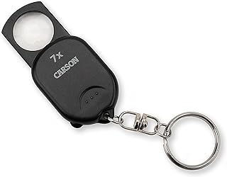 Carson Clip and View Pop-Up Retractable 7X Aspheric Keychain Magnifier (GN-70)